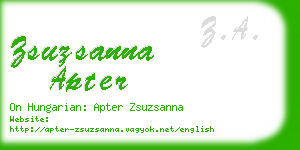 zsuzsanna apter business card